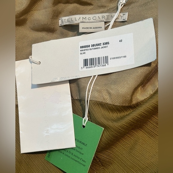 STELLA McCartney Runway Cinch Peplum Waisted Logo Buttoned Fitted Jacket Blazer - Picture 14 of 16